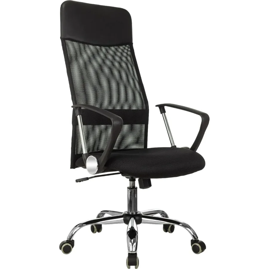 Кресло VB_EChair-508 TTW сетка/ткань/кожзам черный хром